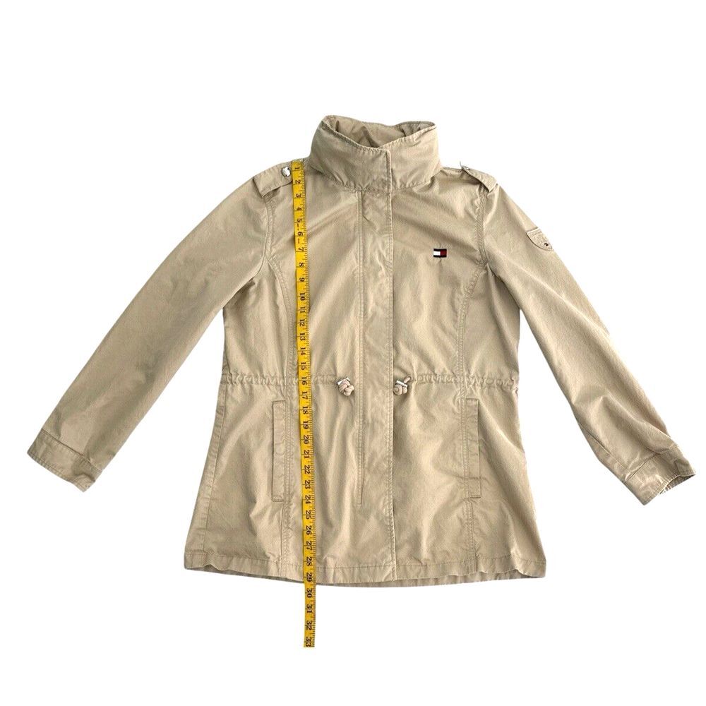 Tommy Hilfiger Women's Hooded Cinched Twill‎ Jacket, 100% Cotton, Tan, Size L - Picture 16 of 16